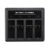 DC 5V 2A Battery 4 Slot Charger Professional Type C Battery Charging Stock Station 70x60x20mm For Gopro5 6 7 8 black