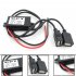 DC Converter 12V To 5V Dual USB Cable Connector Power Supply Module Car Power Adapter black