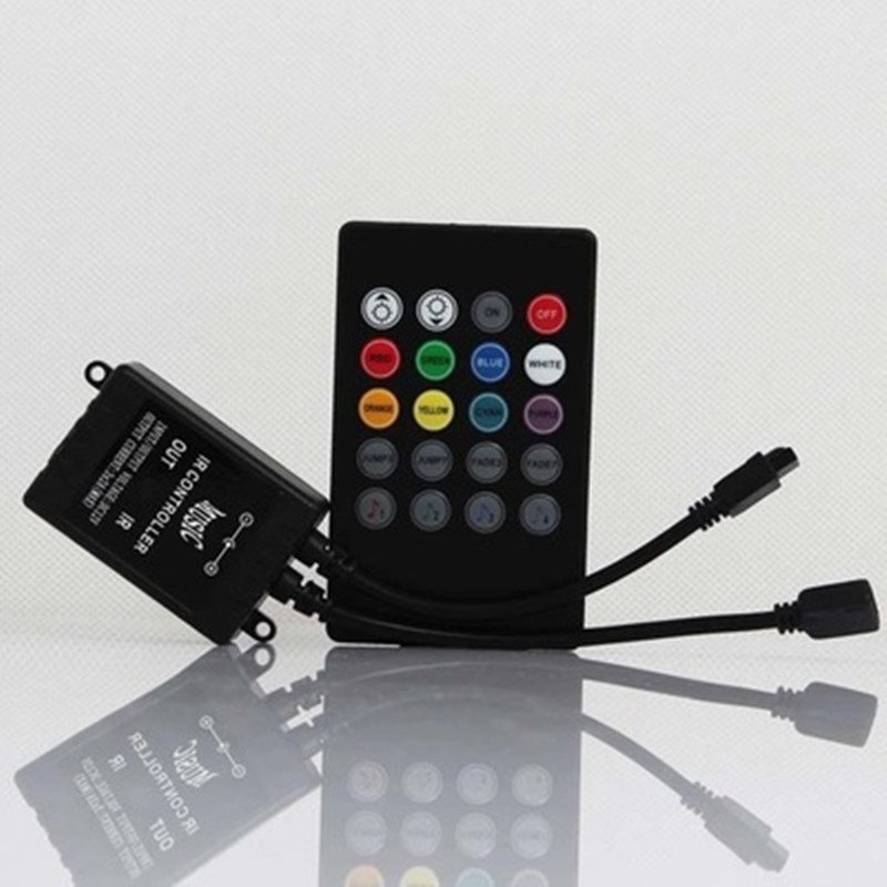 DC12-24V 6A LED 20 Keys RF RGB Music Controller for 3528 5050 LED Strip Light black
