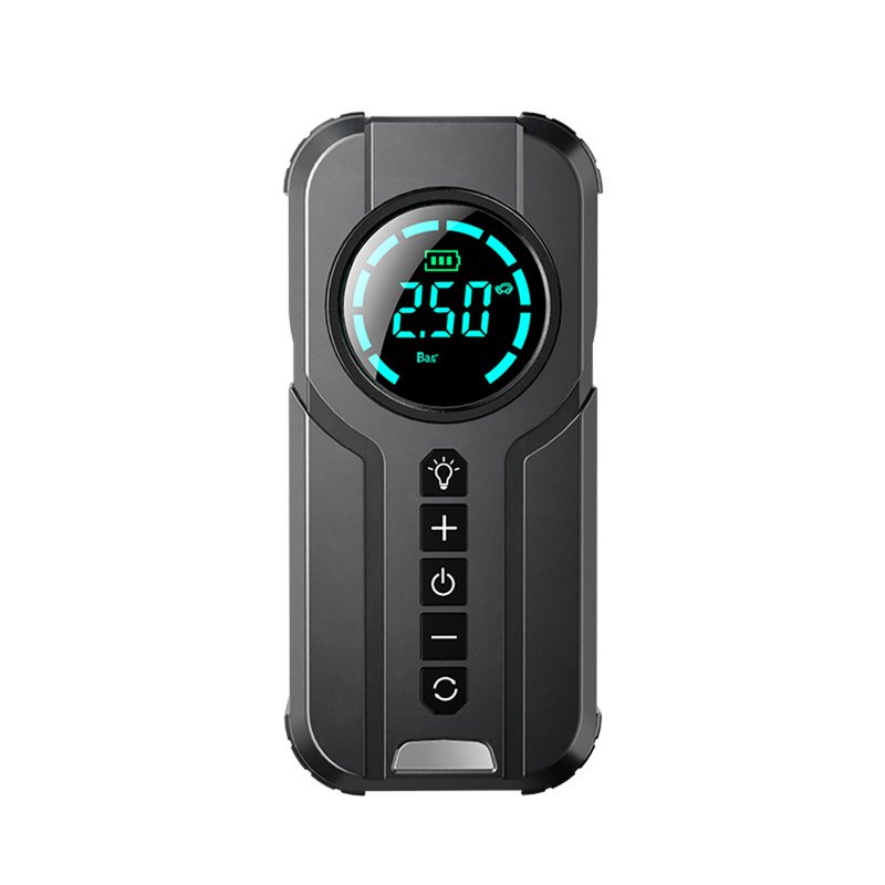 DC12V Tire Inflator Portable Air Compressor, Electric Tire Pump With LCD Digital Pressure Gauge, LED Lighting, USB Charging Cable, For Car Ball Bike Tires YX1819 pump (English
