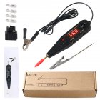 DC36 Automotive Electrical Circuit Tester Circuit Fault Finder Digital Display Detector With Voltmeter Probe Kit Vehicle Power Diagnostic Tool With LED Lights black
