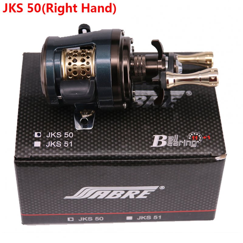 DEUKIO 11+1 Bearings Round Profile Baitcast Reel Light Lure Casting Reel For Stream Trout Fishing Left/Right Hand Optional JKS 50 (right hand)