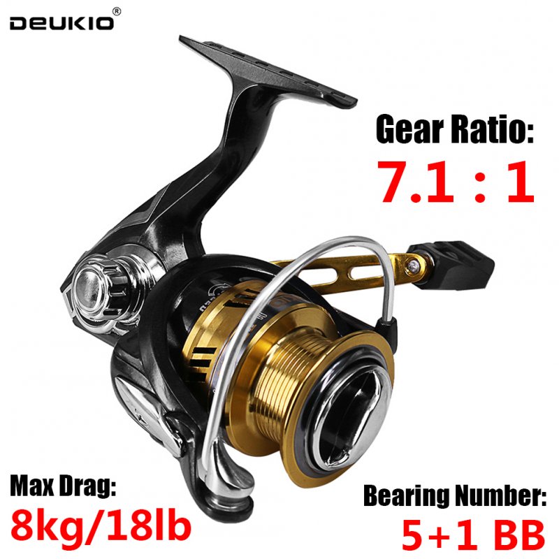 Wholesale DEUKIO High Speed Spinning Reel 7.1 : 1 Gear Ratio Metal Spool  Bass Fishing Both Freshwater And Saltwater BR3000 From China