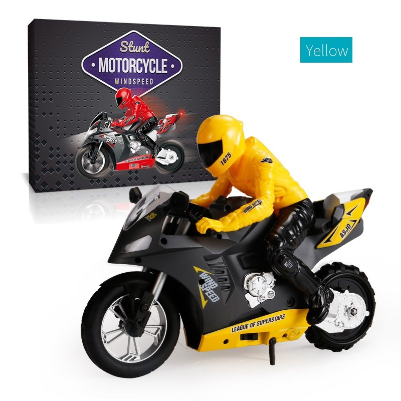 DG-801 1/6  Self-Balancing RC Motorcycle 6 axis of gyroscope Stunt Racing Motorcycle Plastic Mini Motorcycle Toy yellow