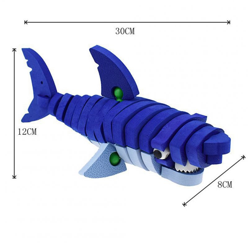 DIY 3D Shark Shape Puzzle Kids Assembly Educational Toy Home Decoration