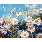 DIY Digital Oil Painting Handpainted Kits Daisy Flowers Abstract Canvas Drawing Wall Decor 40x50cm style two