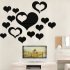 DIY Loving Heart Shape Mirror Surface Acrylic Wall Sticker for Bedroom Living Room Decor M010 black
