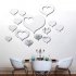 DIY Loving Heart Shape Mirror Surface Acrylic Wall Sticker for Bedroom Living Room Decor M010 gold