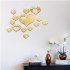 DIY Loving Heart Shape Mirror Surface Acrylic Wall Sticker for Bedroom Living Room Decor M010 gold