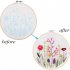 DIY Stamped Embroidery Starter Kit with Flowers Plants Pattern Embroidery Cloth Color Threads Tools Kit 20x20cm