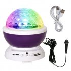 DJ Lights With 9 Colors, USB Interface, Remote Control, Sound Activated Rotating Magic Ball Light, Stage Lighting For KTV, Club, Christmas, Bar crystal cover USB plug + microphone
