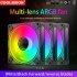 DM1 Cooler Fan ARGB PC CPU Silent Case Luminous Fan 4 72 Inch Cooling PC Fans With Hydraulic Bearing Low Noise Computer RGB Case Fans Optional Wind Direction RG