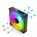 DM1 Cooler Fan ARGB PC CPU Silent Case Luminous Fan 4.72 Inch Cooling PC Fans With Hydraulic Bearing Low Noise Computer RGB Case Fans Optional Wind Direction RGB Silent Cooler Black reverse blade