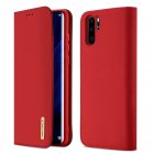 DUX DUCIS For Huawei P30 pro Luxury Genuine Leather Magnetic Flip Cover Full Protective Case with Bracket Card Slot red_Huawei P30 pro