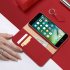 DUX DUCIS For iPhone 7 8 Luxury Genuine Leather Magnetic Flip Cover Full Protective Case with Bracket Card Slot red
