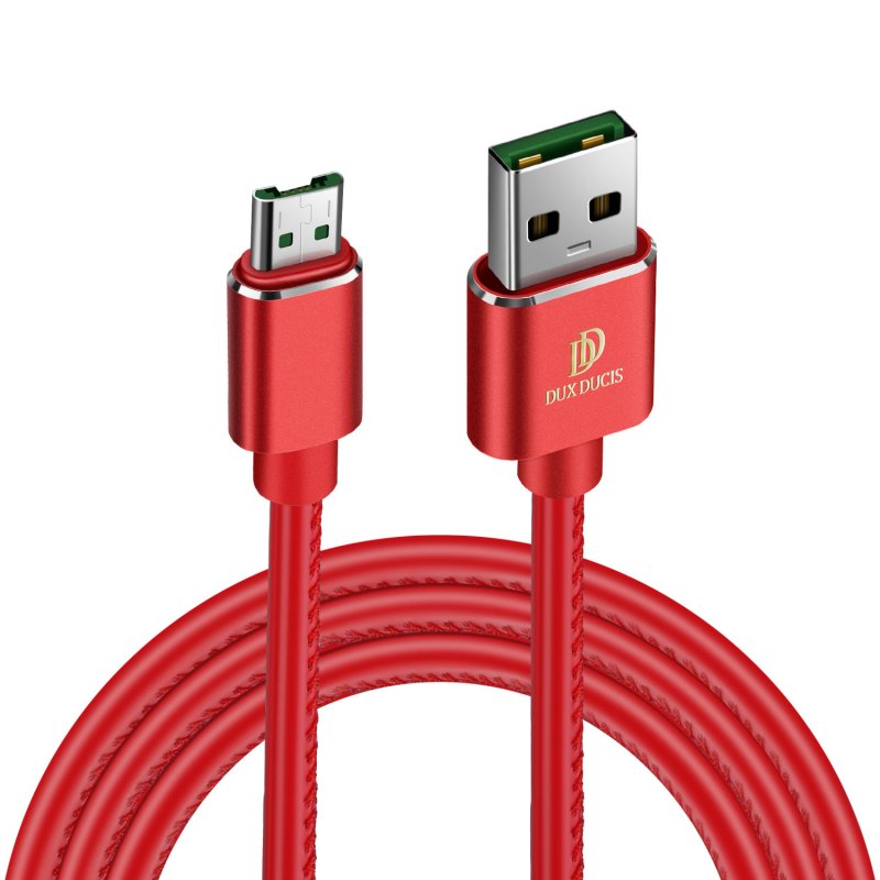 DUX DUCIS K-MAX MICRO PU Data Line Sync Data Charging Charger Cable red