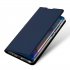 DUX DUCIS for HUAWEI Y9 Prime 2019 Solid Color Magnetic Attraction Leather Protective Phone Case with Card Slot Bracket Royal blue