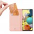 DUX DUCIS for Samsung A21s A51 5G Magnetic Protective Case Bracket with Card Slot Leather Mobile Phone Cover Rose gold