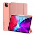 DUX DUCIS for iPad Pro 12 9 2020 Fall Resistant Smart Stay Cover Leather Protective Case with Pen Holder  Pink