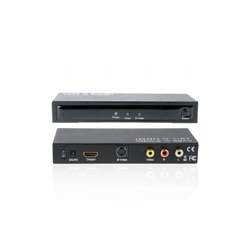 AV and S-Video To HDMI Convertor Box - Up-Scale Video for HDTV