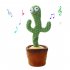 Dancing  Cactus  Toys Plush Singing Cactus Toy Home Decoration Children Playing Toy 60 English songs   luminescence   recording to learn to speak   dancing