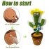 Dancing  Cactus  Toys Plush Singing Cactus Toy Home Decoration Children Playing Toy 60 English songs   luminescence   recording to learn to speak   dancing