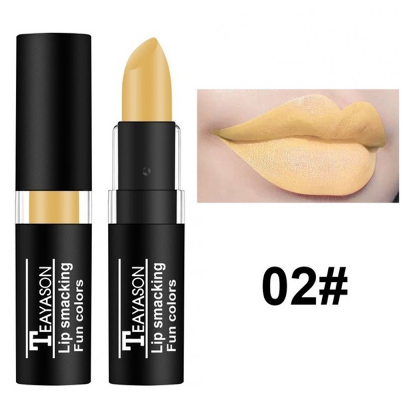 Dark Lipstick White Nude Color Vampire Olive Green Black Purple Halloween Retro Creative Makeup 2# yellow