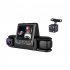 Dash Cam 3 Channel Front Rear Inside 1080P Car Dvr Dashboard Camera with IR Night Vision Loop Recording Black
