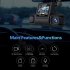 Dash Cam 3 Channel Front Rear Inside 1080P Car Dvr Dashboard Camera with IR Night Vision Loop Recording Black