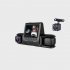 Dash Cam 3 Channel Front Rear Inside 1080P Car Dvr Dashboard Camera with IR Night Vision Loop Recording Black