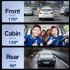 Dash Cam Front Rear Inside 3 Channel Dash Camera 3 0 Inch Ips Screen Parking Monitor Video Recorder Loop Recording Black