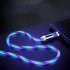 Data Line LED Magnetic Micro USB Cable Android Type C IOS Fast Charging Cable for Mobile Phone color Type C interface