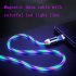 Data Line LED Magnetic Micro USB Cable Android Type C IOS Fast Charging Cable for Mobile Phone green Android interface