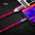 Data Line LED Magnetic Micro USB Cable Android Type C IOS Fast Charging Cable for Mobile Phone red Ios interface