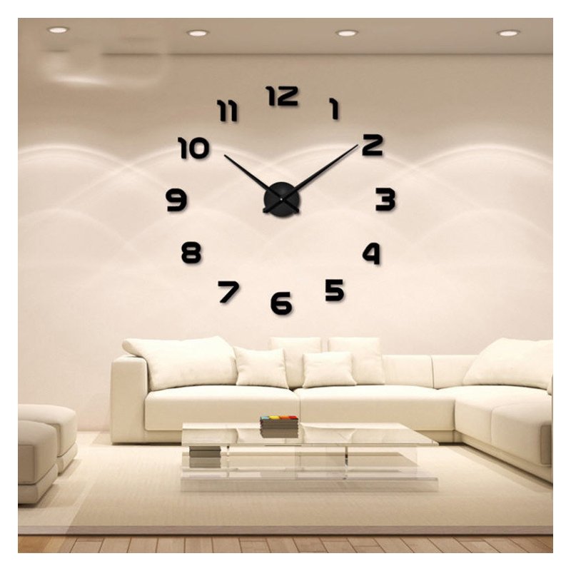 3D Big Size Wall Clock Mirror Sticker Diy Living Room Decor Meetting Room Wall Clock