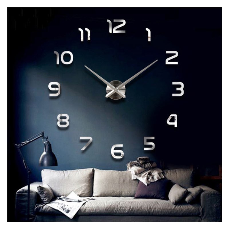 3D Big Size Wall Clock Mirror Sticker Diy Living Room Decor Meetting Room Wall Clock