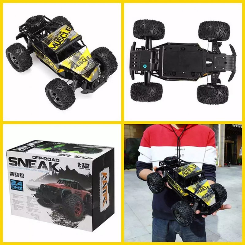 1:12 RC Car High-speed Big-foot Off-road Vehicle Rechargeable Climbing Remote Control Car Toy 