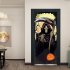 Death Coming Halloween 3d Door Sticker Decor for Wood Door Home Wall  77 200cm one piece