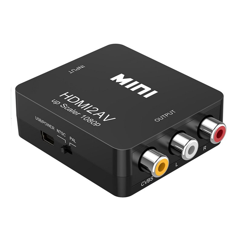 HDMI to AV Adapter HD Video Converter Box HDMI to RCA AV/CVSB L/R Video 1080P HDMI2AV Support NTSC PAL 