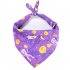 Decorative Scarf Printing Generic Pet Saliva Towel for Dogs and Cats 07 pumpkin with human bone on purple background  single layer  Suitable for pets with a nec