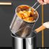 Deep Fryer Pot  Stainless Steel Frying Pan With Strainer Basket  Glass Lid  Handle  Home Kitchen Cooking Tools For Frying Fish  Shrimp  Chicken  Fries 1 3L pot 