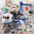 Deformation Aircraft Inertia Toys With Music Light Simulation Passenger Plane Track Alloy Car Model Toys For Kids Gifts Engineering
