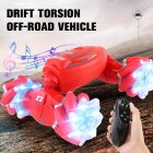 Deformation Off-Road Vehicle Stunt Torsion RC Car Racing 2.4 <span style='color:#F7840C'>G</span> Rechargeable Battery Children RC Toys red