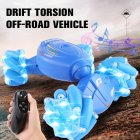 Deformation Off-Road Vehicle Stunt Torsion RC Car Racing 2.4 G Rechargeable Battery Children RC Toys blue