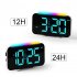 Desk Digital Clock RGB Display Alarm Clock With Ambient Lighting Night Lamp Electronic LED Time Display USB Powered Electronic Desktop Clocks For Bedroom Bedsid