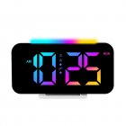 Desk Digital Clock RGB Display Alarm Clock With Ambient Lighting Night Lamp Electronic LED Time Display USB Powered Electronic Desktop Clocks For Bedroom Bedside Offices black shell