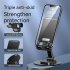 Desk Mobile Phone Holder Stand Non slip Portable Disc Tablet Rotation Angle Adjustable Folding Bracket Black