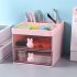 Desk Organizer With 2 Drawer Desktop Storage Box Business Card Pen Stationery Holder Makeup Organizer For Office School Home White