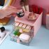 Desk Organizer With 2 Drawer Desktop Storage Box Business Card Pen Stationery Holder Makeup Organizer For Office School Home White