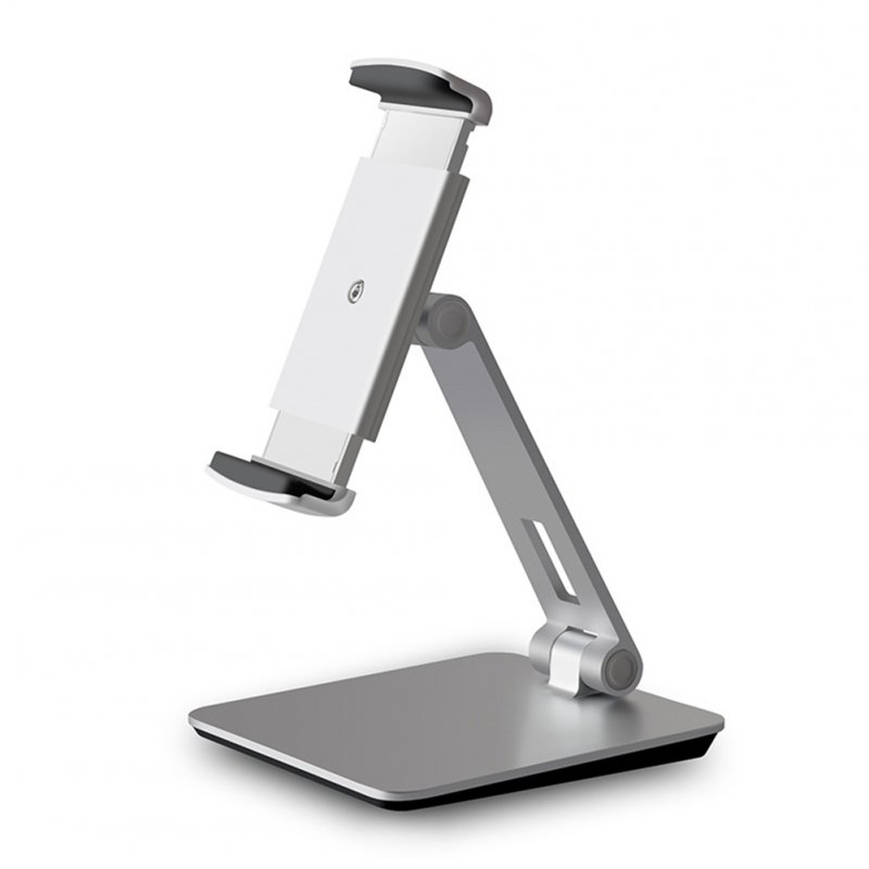 Desktop Stand Phone Tablet Holder Phone Bracket Adjustable Aluminum Alloy Mount for 4-14inch Device Silver